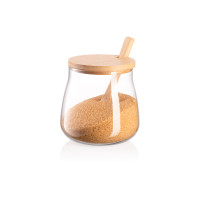 ARDESTO Банка для зберігання Fresh Sugar 500 мл, скло, бамбук ARDESTO Банка для зберігання Fresh Sugar 500 мл, скло, бамбук