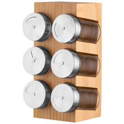 Набір ємностей для спецій на підставці ARDESTO Midori, 7 предметів, 80мл, 10.7х10х20см, бамбук, нержавіюча сталь, скло, пластик Набір ємностей для спецій на підставці ARDESTO Midori, 7 предметів, 80мл, 10.7х10х20см, бамбук, нержавіюча сталь, скло, пластик