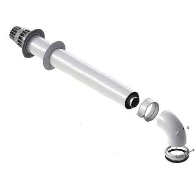 Bosch Коаксіальний горизонтальний комплект АZ 389: відвід 90 + подовжувач 810 мм, діаметр 60/100 мм Bosch Коаксіальний горизонтальний комплект АZ 389: відвід 90 + подовжувач 810 мм, діаметр 60/100 мм