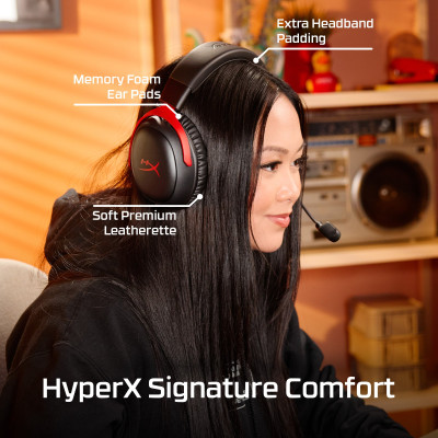 Гарнітура ігрова HyperX Cloud III S, WL/USB-A/USB-C, чорно-червоний