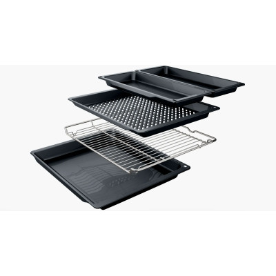 Духова шафа Bosch електрична, 76л, A, дисплей, конвекція, телескопічні направляючі (2 рівні), чорний Духова шафа Bosch електрична, 76л, A, дисплей, конвекція, телескопічні направляючі (2 рівні), чорний