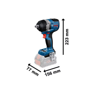 Гайковерт ударний акумуляторний Bosch Professional GDS 18V-750C 18В 2x8А·год до 270/380/750Нм 3000об/хв квадрат 1/2