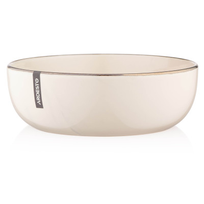 ARDESTO Тарілка супова Marmo, 19 см, бежева, кераміка