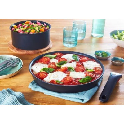 Набір посуду Tefal Ingenio Daily Chef, змінна ручка, 8предметів, алюміній, бакеліт, силікон, скло, чорний (L7629242)