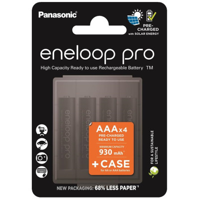 Акумулятор Panasonic Eneloop NI-MH  Pro AAA 930 4 шт, з кейсом для зберігання