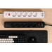 Удлинитель-фильтр сетевой 2E 5xТип F, 3x1.5мм кв, 16A, 3xUSB-A, с защитой от перенапряжения, 2м, белый 2E-SP515M2USBWH