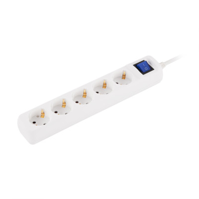 Удлинитель сетевой 2E 5хТип F, 3х1.5мм кв, 16A, 10м, белый 2E-U05ES15M10WH