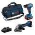 Набір із двох акумуляторних інструментів Bosch Professional 18В дриль-шурупокрут GSR 18V-45, Шліфмашина кутова GWS 18V-8, акб 2x4А·год, ЗП, сумка M-BAG Набір із двох акумуляторних інструментів Bosch Professional 18В дриль-шурупокрут GSR 18V-45, Шліфмашина кутова GWS 18V-8, акб 2x4А·год, ЗП, сумка M-BAG