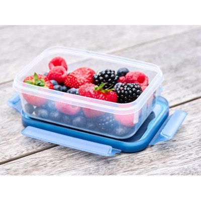 Контейнер Tefal Master Seal Eco 0,8л, прямокутний, пластик, прозорий, блакитний