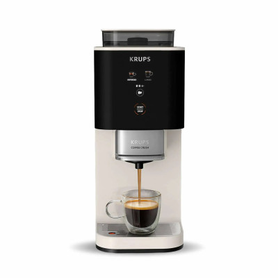 Кавомашина Krups Coffee Crush, 1.8л, зерно, ОLED дисплей, авторецептів - 2, метал, чорно-бежевий