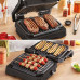 Tefal Гриль прижимний OptiGrill 2в1 Black, 2100Вт, темп. режимів-4, з`ємні пластини, метал, чорний