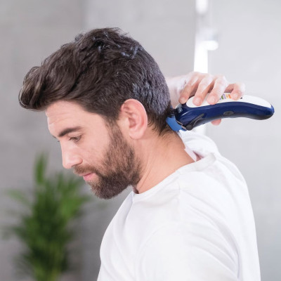 Машинка для стрижки Wahl Color Pro Lithium, мережа+акум., вібраційний мотор, насадок-10, кейс, масло та ножиці у компл., сталь, біло-синій