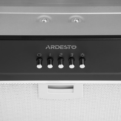 Витяжка Ardesto вбудована, 52см, 450м3ч, метал, 2х1Вт LED, кнопкове, чорний