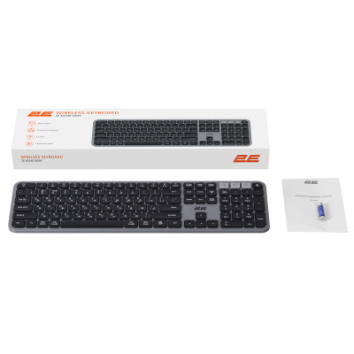 2E Клавіатура мембранна KS240 110key, WL/BT, EN/UK, сіро-чорний