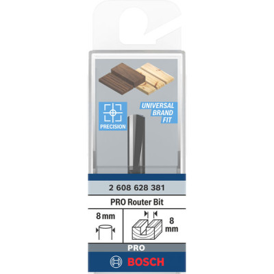 Фреза пазова Bosch Professional з двома лезами Std S8 D8 L20 Фреза пазова Bosch Professional з двома лезами Std S8 D8 L20