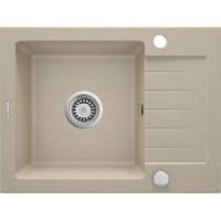 Мийка кухонна Deante Zorba, граніт, прямокутник, з крилом, 580х440х164мм, чаша - 1, накладна, пісок Мийка кухонна Deante Zorba, граніт, прямокутник, з крилом, 580х440х164мм, чаша - 1, накладна, пісок