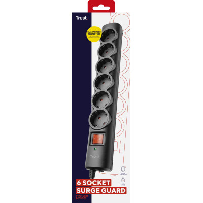 Trust Мережевий фільтр Surge Guard 6XSchuko 1.8м Black Trust Мережевий фільтр Surge Guard 6XSchuko 1.8м Black