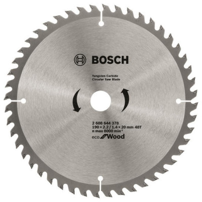Диск пиляльний Bosch Professional Eco for Wood 190x2.2x20-48T Диск пиляльний Bosch Professional Eco for Wood 190x2.2x20-48T