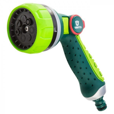 Ороситель ручной Verto, пистолетный, 1/2"-3/4", 7 функций, плавная регулировка напора воды большим пальцем, держатель двухкомпонентный Ороситель ручной Verto, пистолетный, 1/2"-3/4", 7 функций, плавная регулировка напора воды большим пальцем, держатель двухкомпонентный