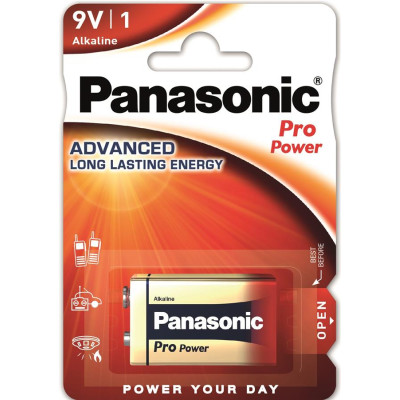 Батарейка Panasonic Pro Power щелочная 6LR61(6LF22, MN1604, MX1604, Крона) блистер, 1 шт.
