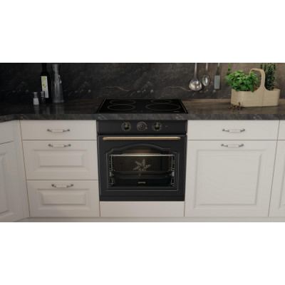 Gorenje Духова шафа електрична, 77л, A, пара, дисплей, чорний матовий