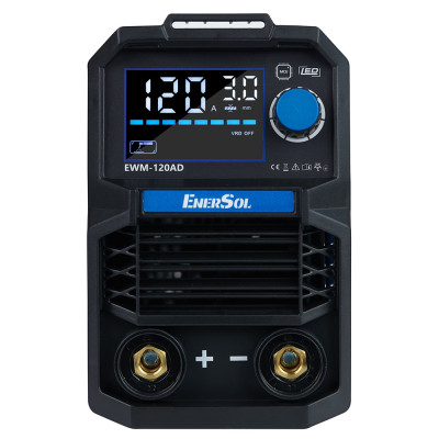 Зварювальний апарат інверторний EnerSol EWM-120AD 20-120А 5.1кВт 160-260В 2.8кг Зварювальний апарат інверторний EnerSol EWM-120AD 20-120А 5.1кВт 160-260В 2.8кг
