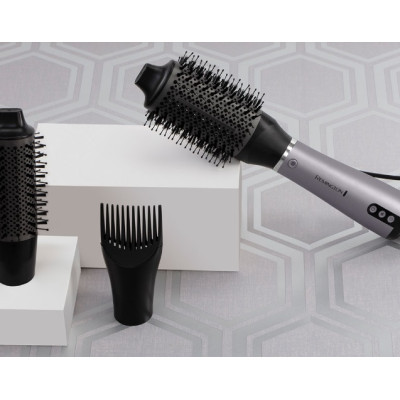 Фен-щітка Remington ProLuxe You Adaptive, 1000Вт, 3 режими, іонізація, хол. обдув, кераміка, сірий