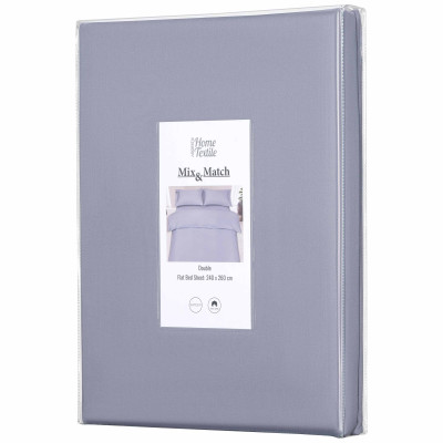 Простирадло ARDESTO Mix&Match, 240x260см, 100% бавовна, сатин, сірий