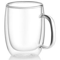 Набор чашек с ручками и двойными стенками Ardesto, 350мл, 2шт, боросиликатное стекло, прозрачный (AR2635BWH)