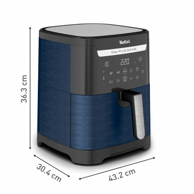 Мультипіч Tefal EasyFry&Grill XXL, 1830Вт, чаша-6.5л, сенсорне керув., 8 програм, пластик, чорно-синій Мультипіч Tefal EasyFry&Grill XXL, 1830Вт, чаша-6.5л, сенсорне керув., 8 програм, пластик, чорно-синій