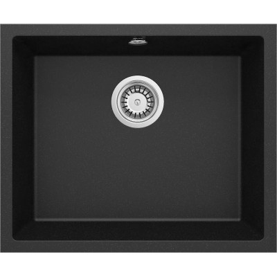 Мийка кухонна Deante Corda, граніт, прямокутник, без крила, 540х440х200мм, чаша - 1, накладна, металічний графіт