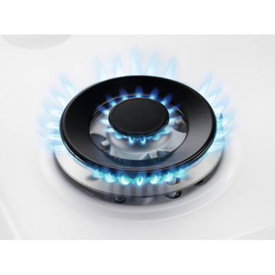 Варильна поверхня Electrolux газова на склі, 60см, чавун, білий Варильна поверхня Electrolux газова на склі, 60см, чавун, білий