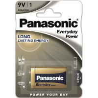 Батарейка Panasonic EVERYDAY POWER лужна 6LR61(6LF22, MN1604, MX1604, Крона) блістер, 1 шт.