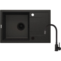 Набір для кухні Deante Corio, гранітна мийка з крилом + зміш. графіт Набір для кухні Deante Corio, гранітна мийка з крилом + зміш. графіт