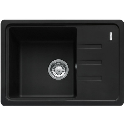 Мийка кухонна Franke Malta, фраграніт, прямокутник, з крилом, 620х435х200мм, чаша - 1, врізна, оборотна, BSG 611-62, чорний матовий