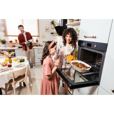 Духовка электр. Hansa, 60см, 77л, A,  гриль, емаль легкого очищення, диспл., чорний Духовка электр. Hansa, 60см, 77л, A,  гриль, емаль легкого очищення, диспл., чорний