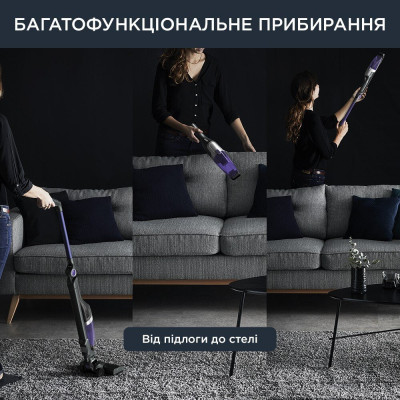 Пилосос Rowenta безпровідний X-Trem Compact, 100Вт, конт пил -0.4л, автон. робота до 40хв, НЕРА, фіолетовий (RH1238WO)
