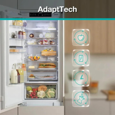 Холодильник Gorenje вбудований з нижн. мороз., 193,7x69x55см, 2 двері,284(76)л, А+, NF+, Зона св-ті, Диспл, Wi-Fi, Біли