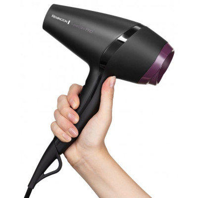 Фен Remington Supercare PRO 2100 AC motor, 2100Вт, 3 режими, іоніз-я, хол. обдув, чорний