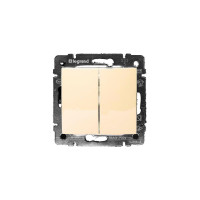Вимикач 2-клавішний Legrand Valena Classic, 10АХ, 250V, автоматичні клеми, слонова кістка