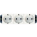 Блок розеток електричних Legrand Mosaic, 3хSchuko для кабельних каналів DLP, Quintella, 16А, 250В, гвинтові клеми, 6 модулів, в короб, білий