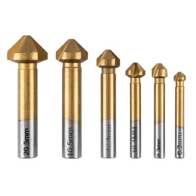 Набір свердел конічних для фрезування GRAPHITE TiN 6.3-20.5мм кейс 6шт Набір свердел конічних для фрезування GRAPHITE TiN 6.3-20.5мм кейс 6шт