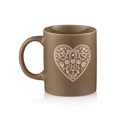 Чашка ARDESTO Heart, 320мл, кераміка, сірий