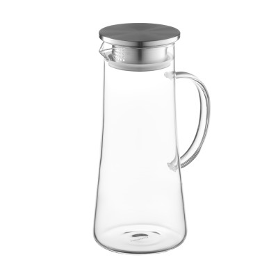 Кувшин с крышкой ARDESTO 1400мл, боросиликатное стекло, нержавеющая сталь, прозрачный