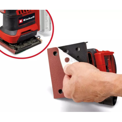 Einhell Шліфмашина вібраційна акумуляторна TE-OS 18/113 Li - Solo 18, 113х101мм 1.04кг без АКБ і ЗП