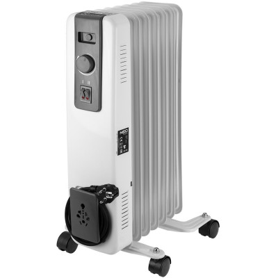 Обогреватель масляный Neo Tools, 20м2, 1500Вт, мех. упр-ние, 7 секций, белый Обогреватель масляный Neo Tools, 20м2, 1500Вт, мех. упр-ние, 7 секций, белый