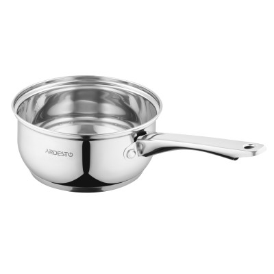 Ківш зі скляною кришкою Ardesto Gemini Gourmet Spoleto, 1.4л, нержавіюча сталь AR1914GSS