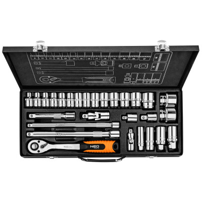 Набір інструментів Neo Tools, набір торцевих головок 1/2 Набір інструментів Neo Tools, набір торцевих головок 1/2