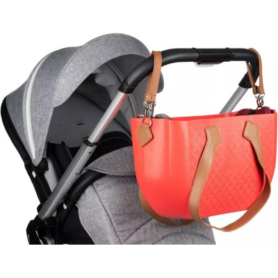 Сумка Nuvita MyMia ручки еко-шкіра, ремені для коляски, червоно-коричневий