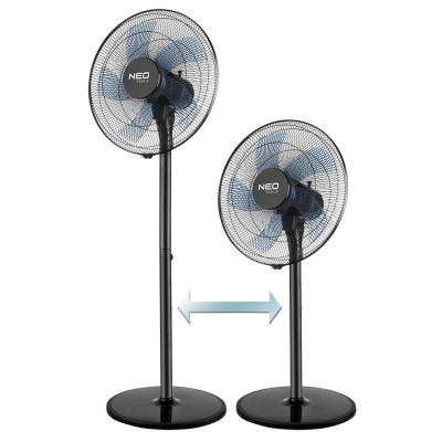 Вентилятор підлоговий Neo Tools NT01 професійний, 40см, 50Вт, опора кругла, двигун мідь 100%, чорний